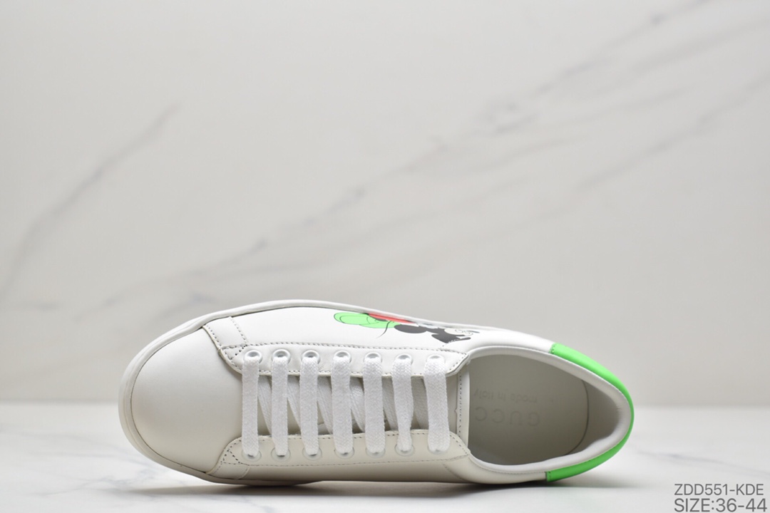 240 古驰GUCCI古驰 Ace Embroidered Low-Top拼色刺绣系列低帮潮流百搭休闲板鞋“米白绿红刺绣小蜜蜂”429446