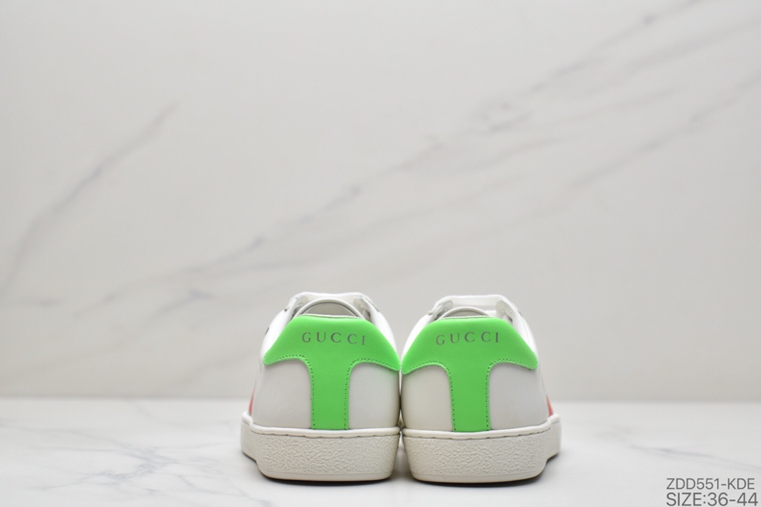 240 古驰GUCCI古驰 Ace Embroidered Low-Top拼色刺绣系列低帮潮流百搭休闲板鞋“米白绿红刺绣小蜜蜂”429446