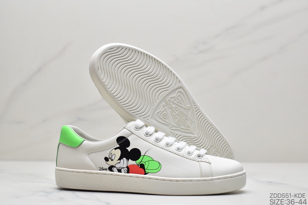240 古驰GUCCI古驰 Ace Embroidered Low-Top拼色刺绣系列低帮潮流百搭休闲板鞋“米白绿红刺绣小蜜蜂”429446