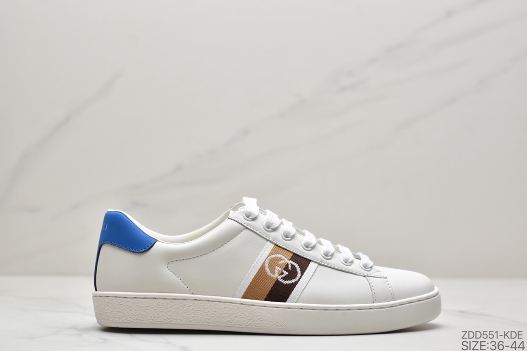 240 古驰GUCCI古驰 Ace Embroidered Low-Top拼色刺绣系列低帮潮流百搭休闲板鞋“米白绿红刺绣小蜜蜂”429446 A39G O9085