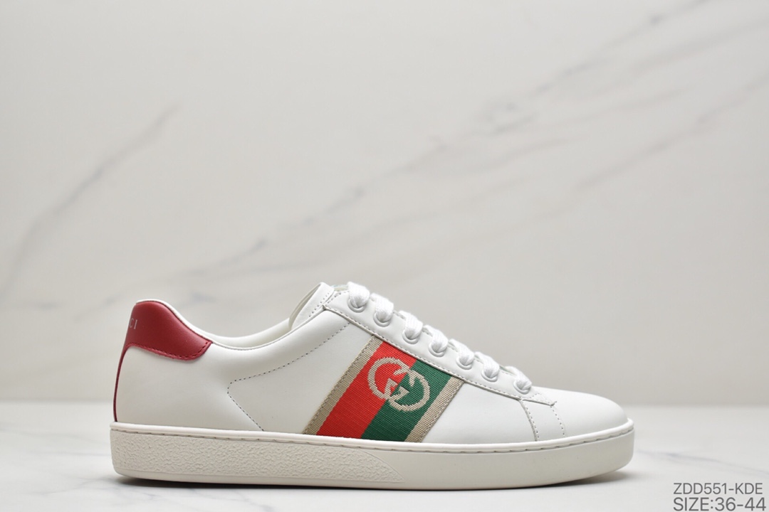 240 古驰GUCCI古驰 Ace Embroidered Low-Top拼色刺绣系列低帮潮流百搭休闲板鞋“米白绿红刺绣小蜜蜂”429446 A39G O9085