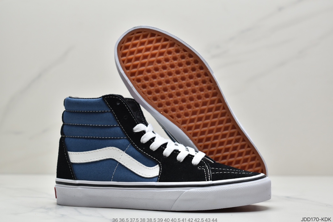 120 万斯VANS SK8-HI 经典高低帮硫化休闲运动帆布板鞋“黑白”