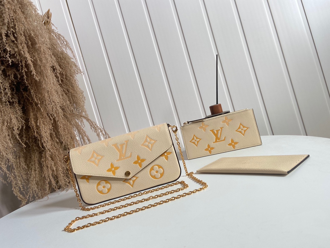 Louis Vuitton Crossbody & Shoulder Bags Yellow Empreinte​ Summer Collection Pochette Chains M80498