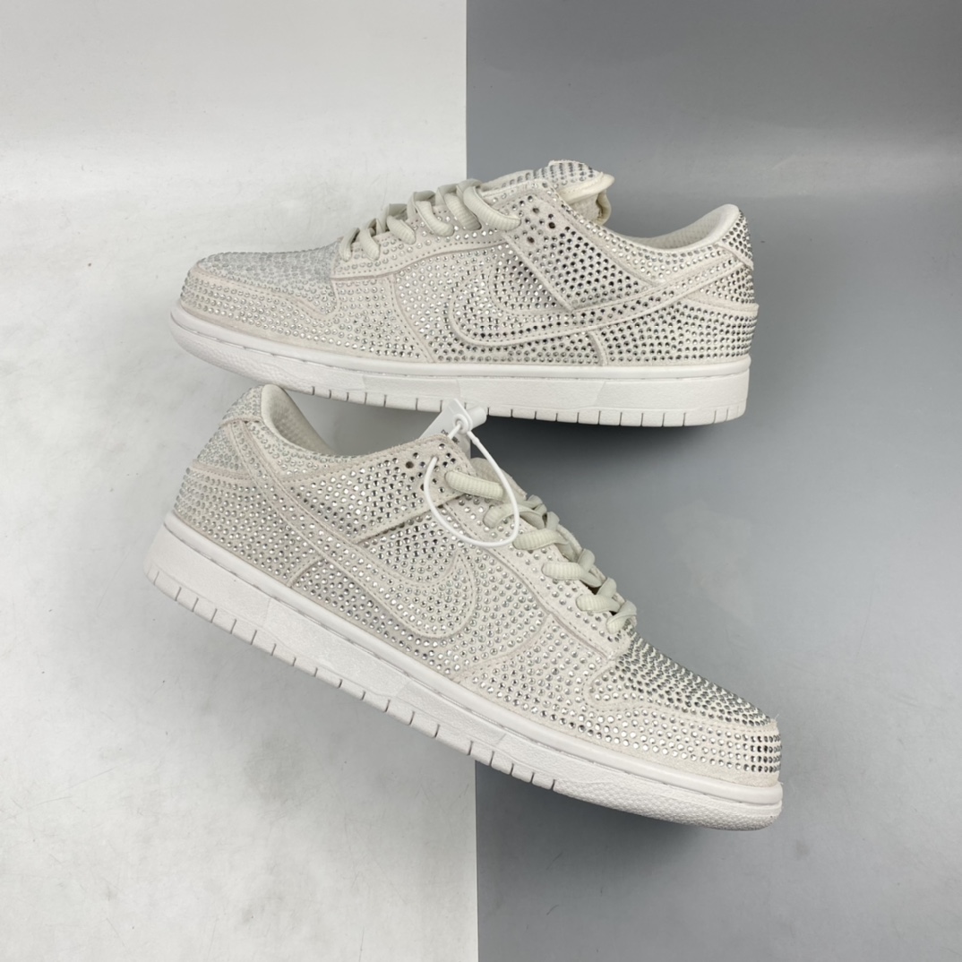 260 Cactus Plant Flea Market唐人街跳蚤市场CPFM x Nk SB Dunk LowPure Platinum”Swarovski Crystals” 扣篮系列低帮休闲运动滑板板鞋 CZ2670-001