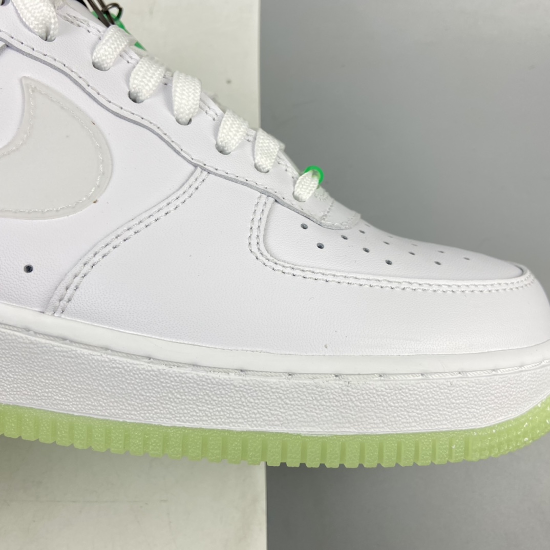 220 Nk Wmns Air Force 1’07 QS”Have A Nike Day”空军一号经典低帮百搭休闲运动板鞋“皮革白黑荧光绿笑脸夜光”CT3228-100