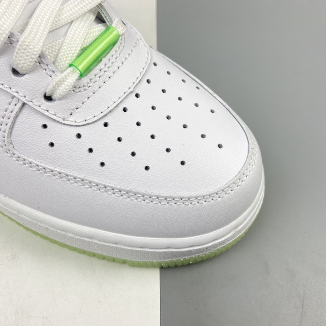 220 Nk Wmns Air Force 1’07 QS”Have A Nike Day”空军一号经典低帮百搭休闲运动板鞋“皮革白黑荧光绿笑脸夜光”CT3228-100