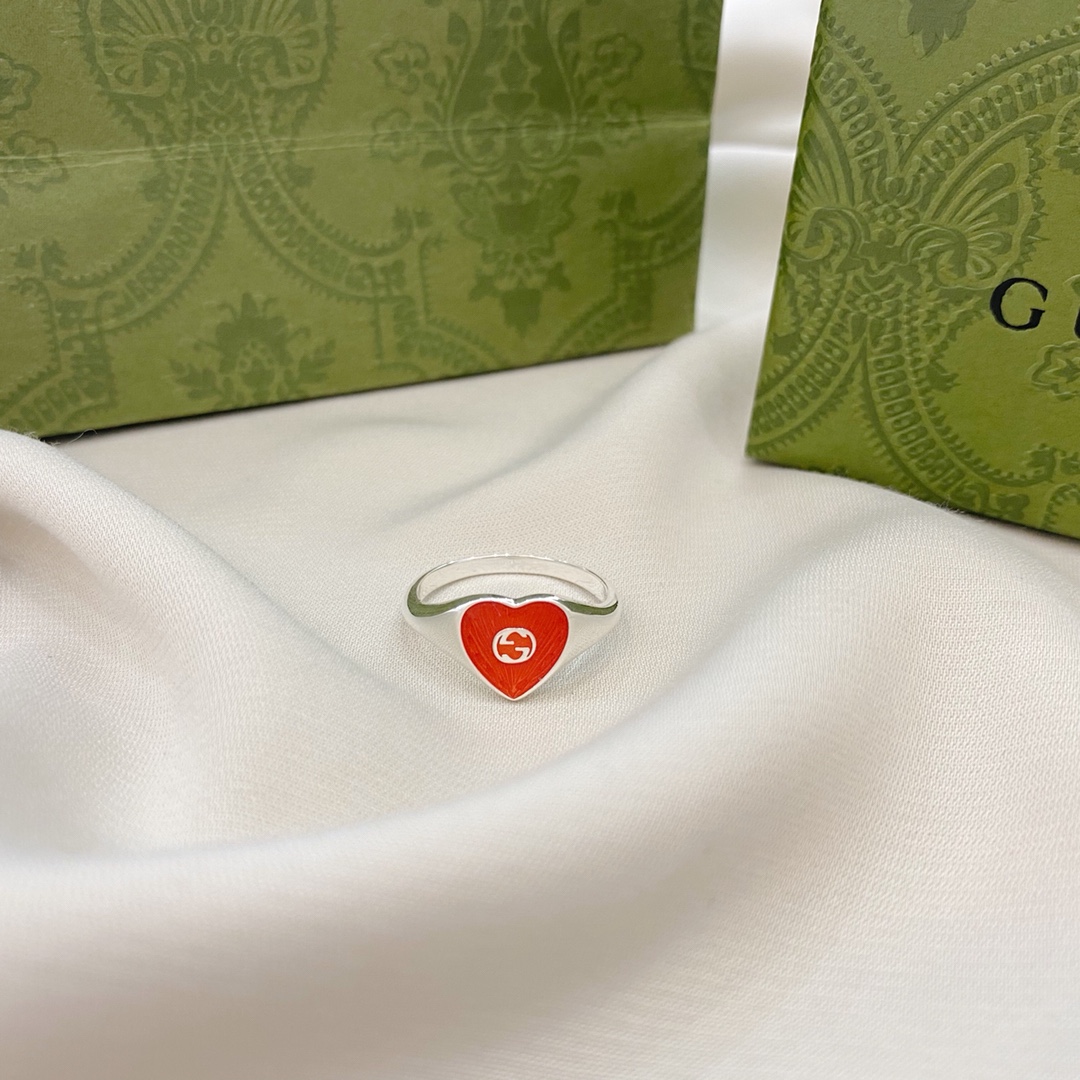 NO:553382,Gucci Gucci 925 sterling silver double G enamel red love ring size 10# 12# 14# 16# 18# 20# 22#, Gucci ring, gucci, gucci, ring, pure silver19860909Gucci古驰925纯银双G珐琅红色爱心戒指 尺寸10# 12# 14# 16# 18# 20# 22#,古驰戒指,gucci,gucci,ring,pure silver,Jewelry