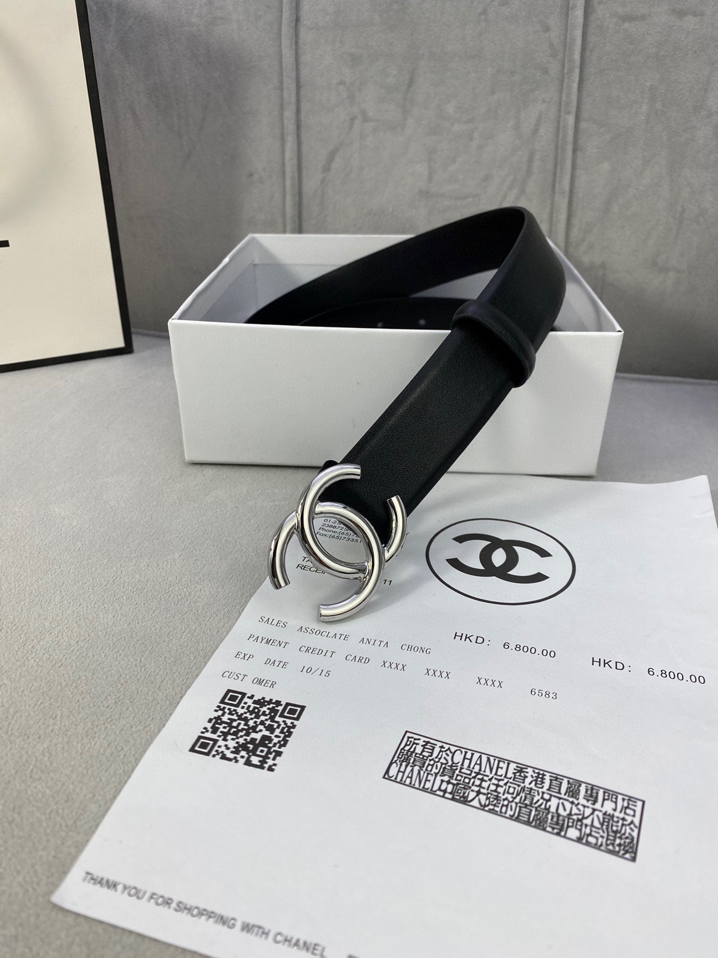 宽度3.0cmChanel香奈儿荔枝纹牛皮支持NFC芯片官方网站链接扫码验证金银枪色金属钢扣