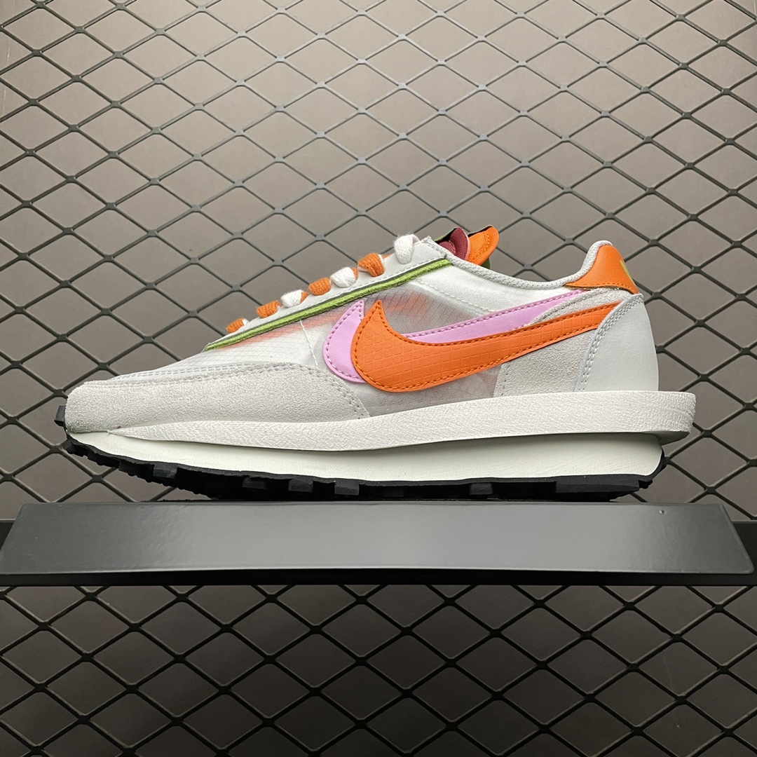 200 Sacai x Nike Ldwaffle 联名款解构双勾双标双鞋带厚底休闲跑步鞋 DH1347-100