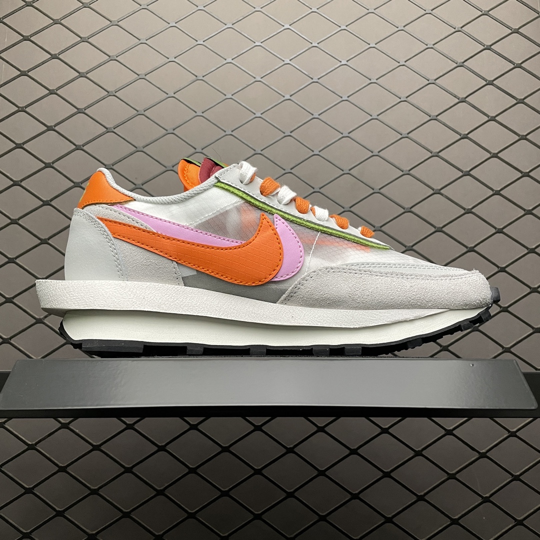 200 Sacai x Nike Ldwaffle 联名款解构双勾双标双鞋带厚底休闲跑步鞋 DH1347-100