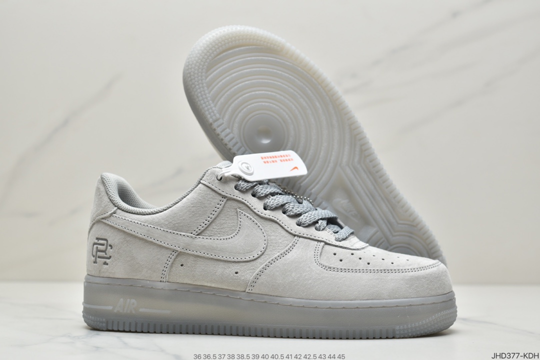 200 耐克Reigning Champ X NK Air Force1 Low 卫冕冠军联名空军一号低帮帮板鞋 酷灰 AA1117-900