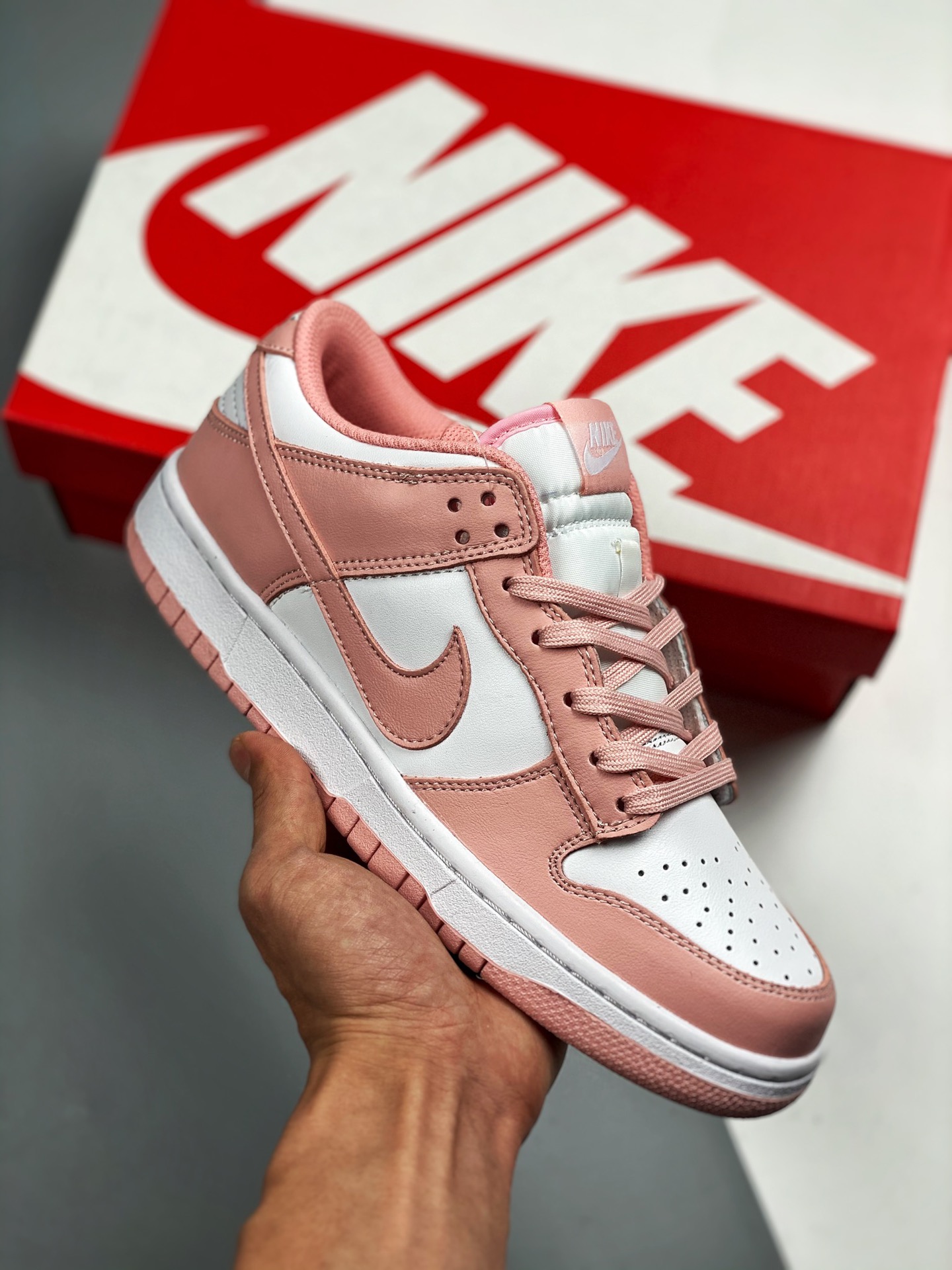 Nike Dunk Low Orange Pearl Rosa cereza, material de cuero de primera capa, forma de zapato auténtica, muy rentable. Tod…