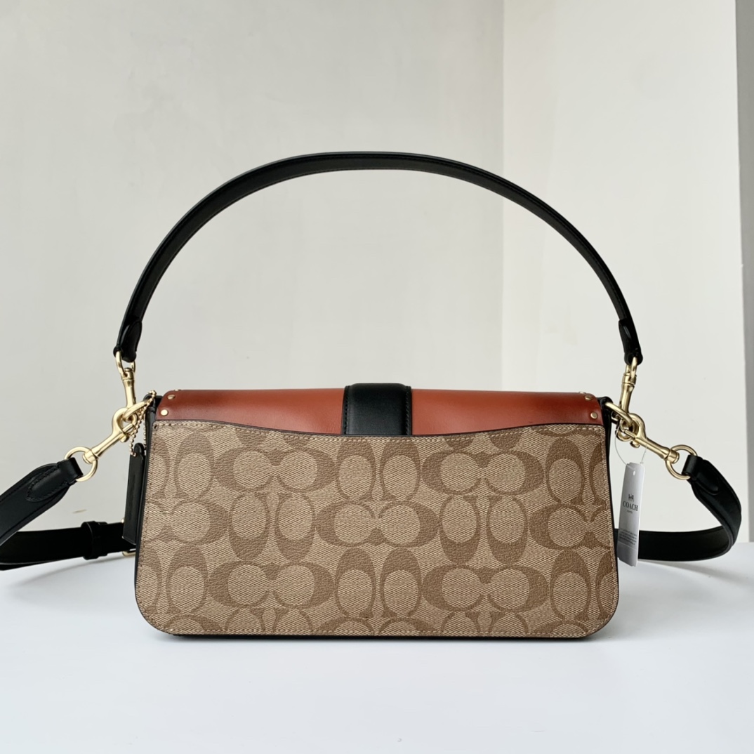 Coach ～纯 coach蔻驰 5605最新款铆钉拼色tabby斜挎包