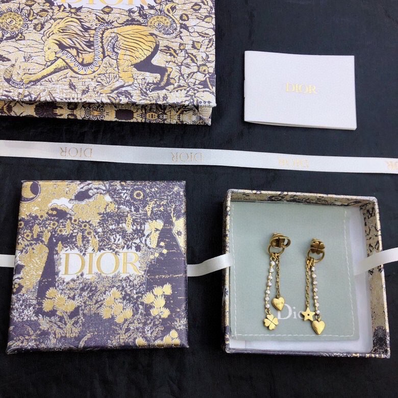 Cheap
 Dior Jewelry Earring Engraving Vintage Gold