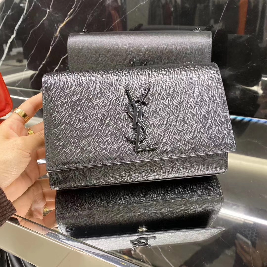 Saint laurent Ysl 𝙆𝙖𝙩𝙚 20𝙘𝙢 链条包 469390黑色球纹黑扣