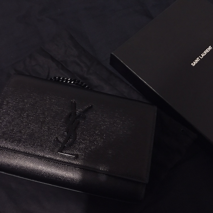 Saint laurent Ysl 𝙆𝙖𝙩𝙚 20𝙘𝙢 链条包 469390黑色球纹黑扣
