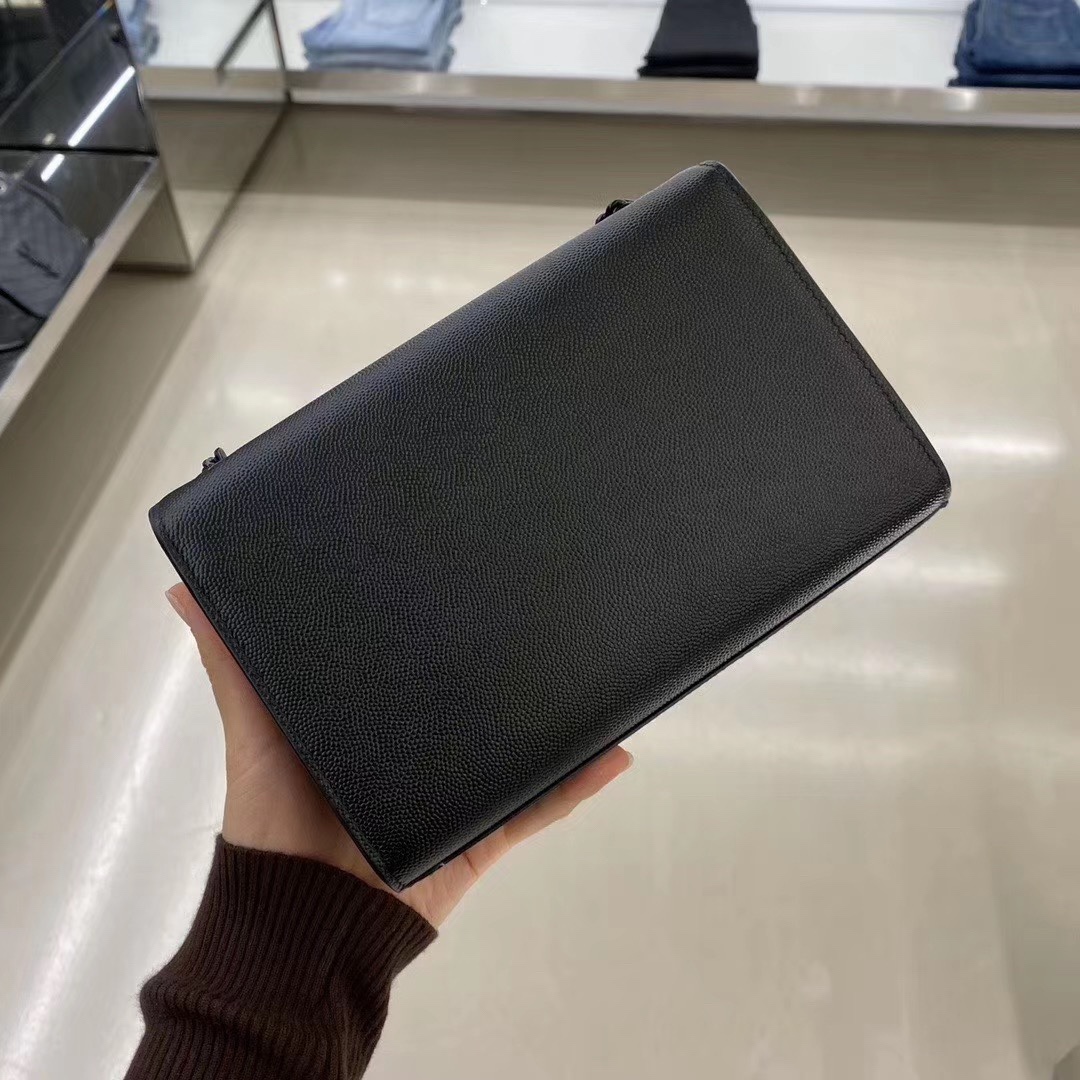 Saint laurent Ysl 𝙆𝙖𝙩𝙚 20𝙘𝙢 链条包 469390黑色球纹黑扣
