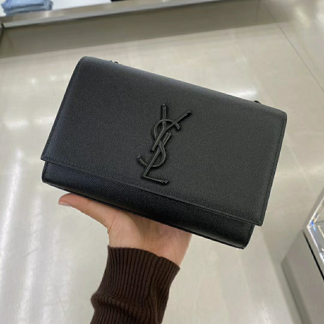 Saint laurent Ysl 𝙆𝙖𝙩𝙚 20𝙘𝙢 链条包 469390黑色球纹黑扣