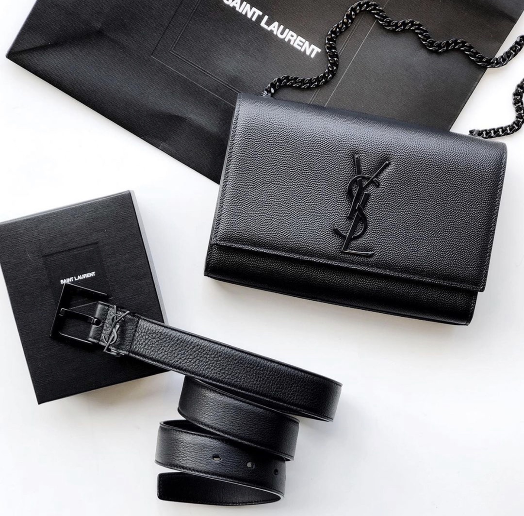 Saint laurent Ysl 𝙆𝙖𝙩𝙚 20𝙘𝙢 链条包 469390黑色球纹黑扣