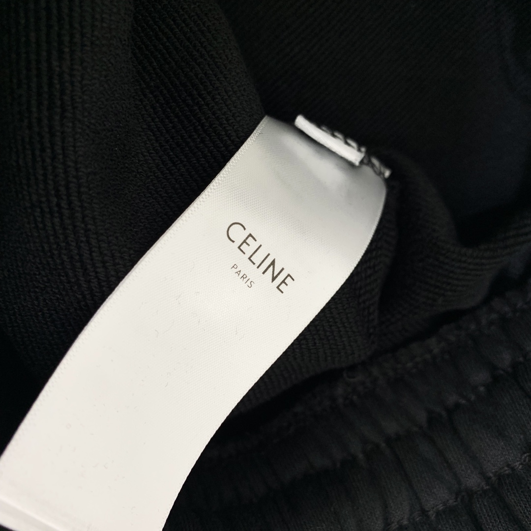 Celine 21ss Classic Embroidery Leisure Sports Pants: Simple Design, Pure Cotton, All Seasons - 图片 8