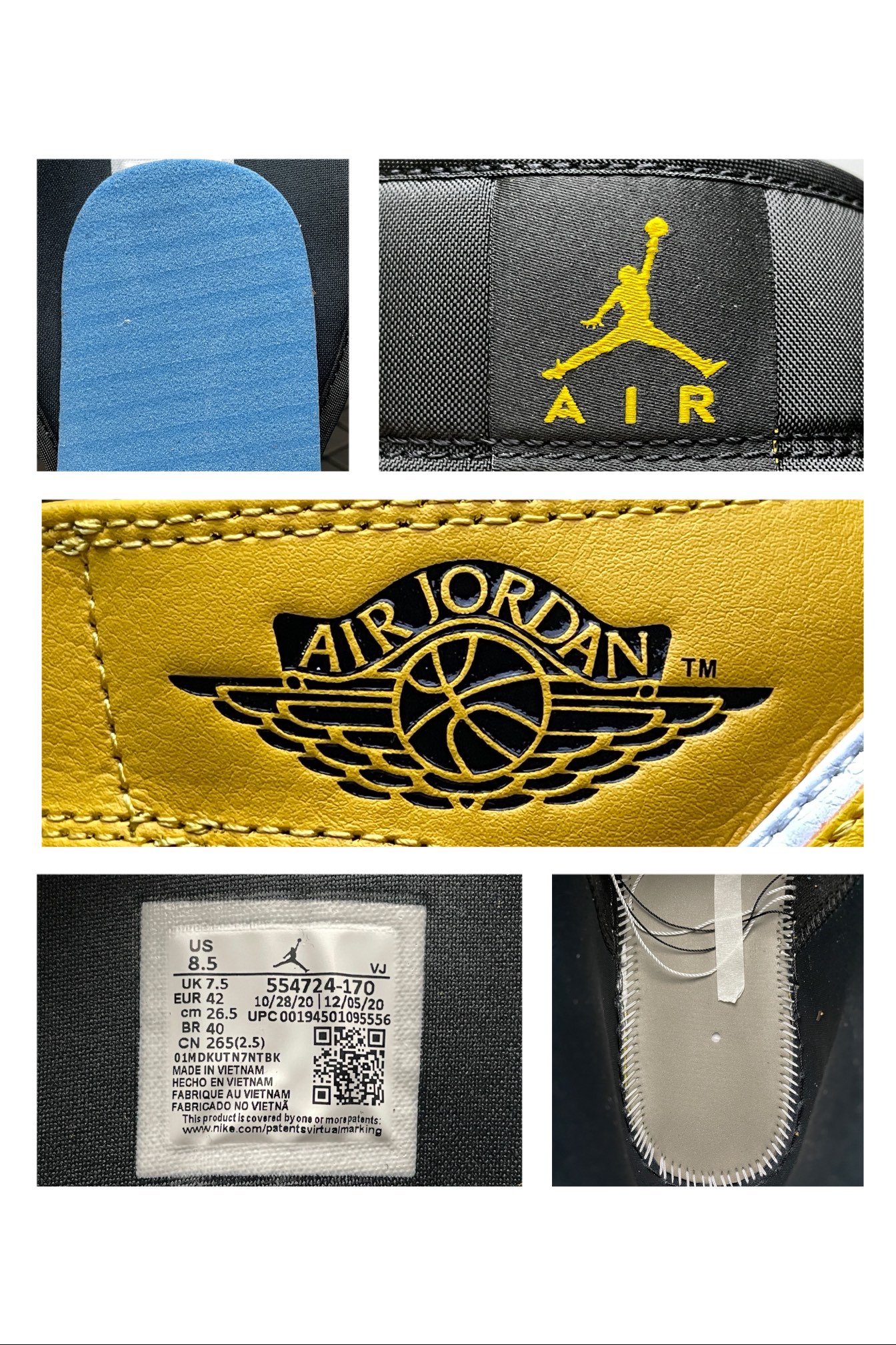 260 Air Jordan 1 Mid  AJ1乔1中帮文化篮球鞋 554724-170