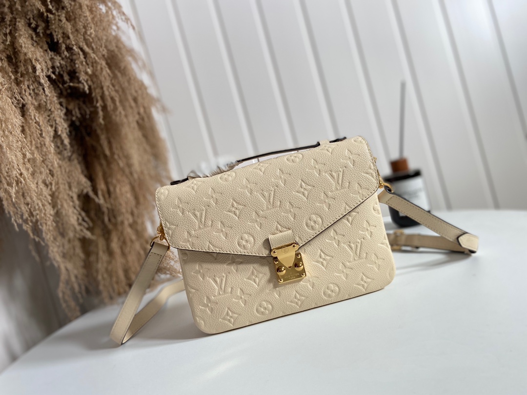 Louis Vuitton LV Pochette MeTis Bags Handbags Perfect Replica
 White Empreinte​ M40780