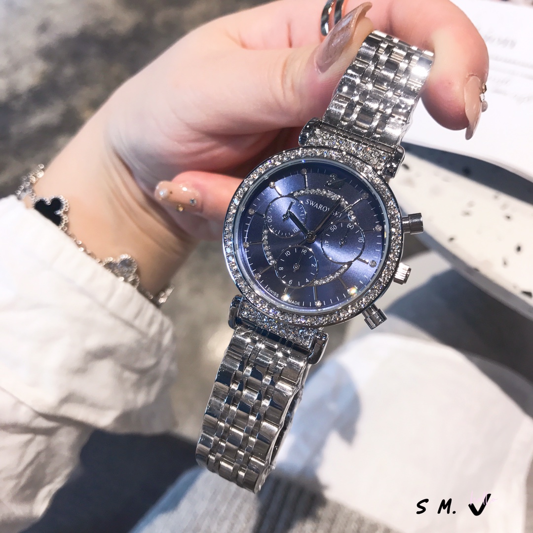 Luxurious SWAROVSKI Women’s Watch with Crystal Drills and Steel Belt - 图片 3