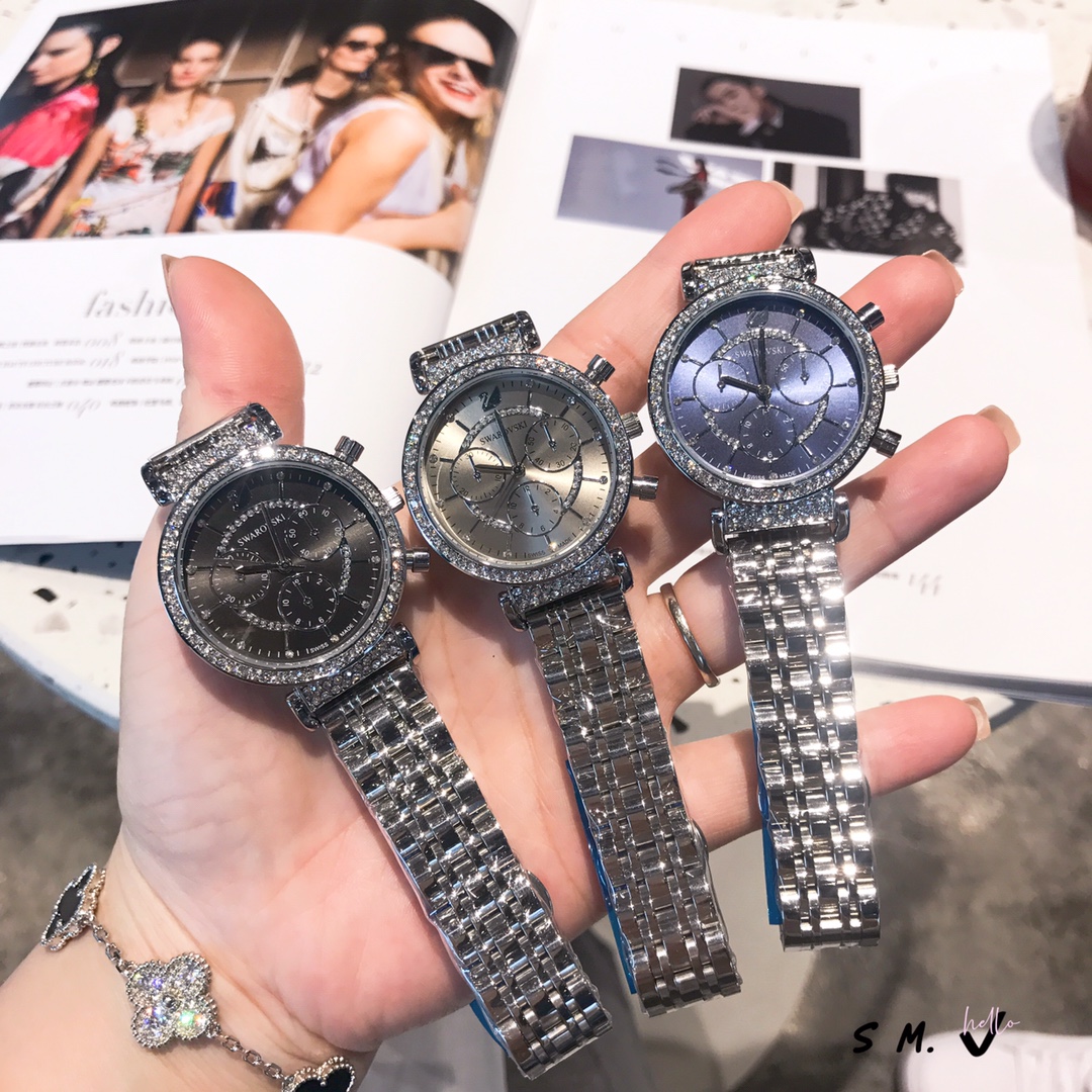 Luxurious SWAROVSKI Women’s Watch with Crystal Drills and Steel Belt - 图片 8
