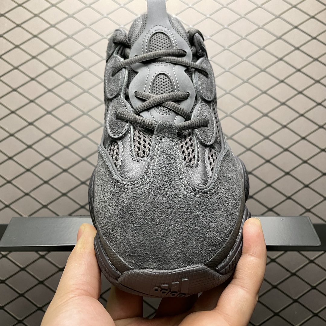 450 纯原版本 AD 阿迪达斯 Yeezy 500 Desert Rat 侃爷椰子500 ”Utility Black ” 全黑 碳灰 F36640