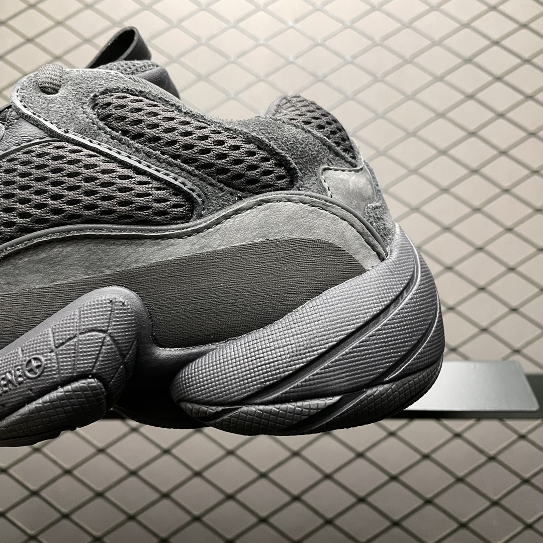 450 纯原版本 AD 阿迪达斯 Yeezy 500 Desert Rat 侃爷椰子500 ”Utility Black ” 全黑 碳灰 F36640