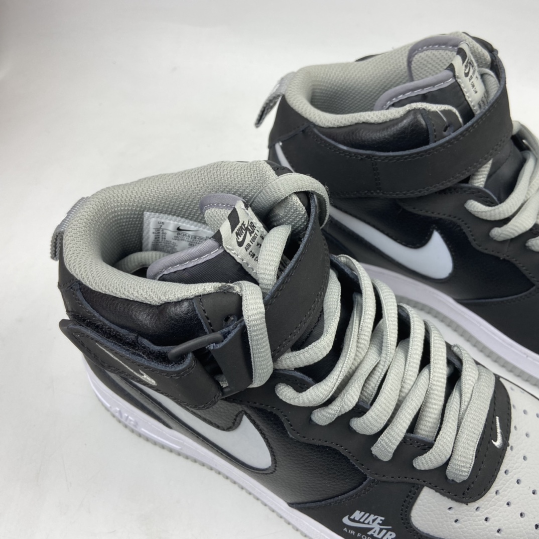 240 Nike Air Force 1 Mid 3M 黑灰拼接 空军一号中帮百搭休闲运动板鞋 BQ6819-008