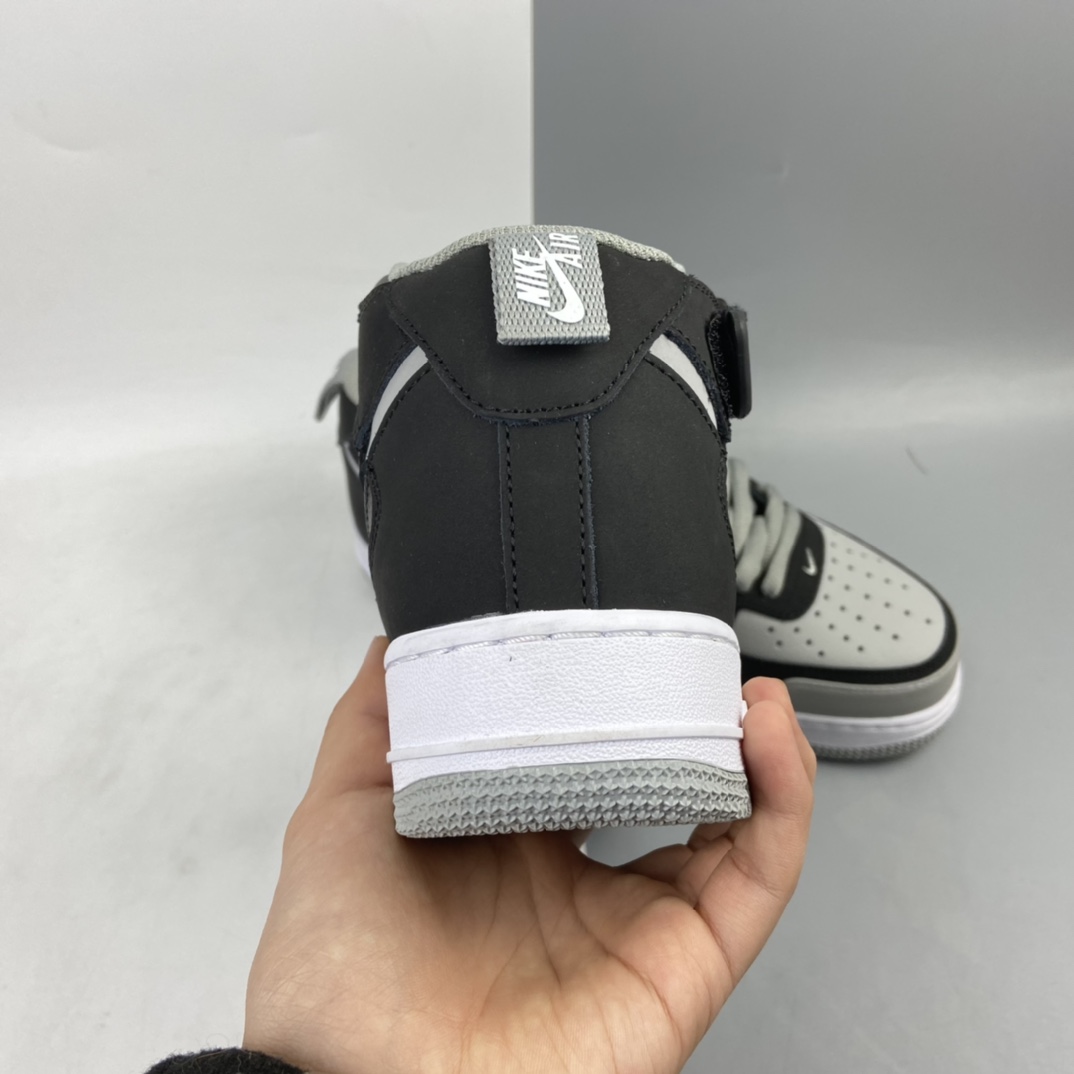 240 Nike Air Force 1 Mid 3M 黑灰拼接 空军一号中帮百搭休闲运动板鞋 BQ6819-008