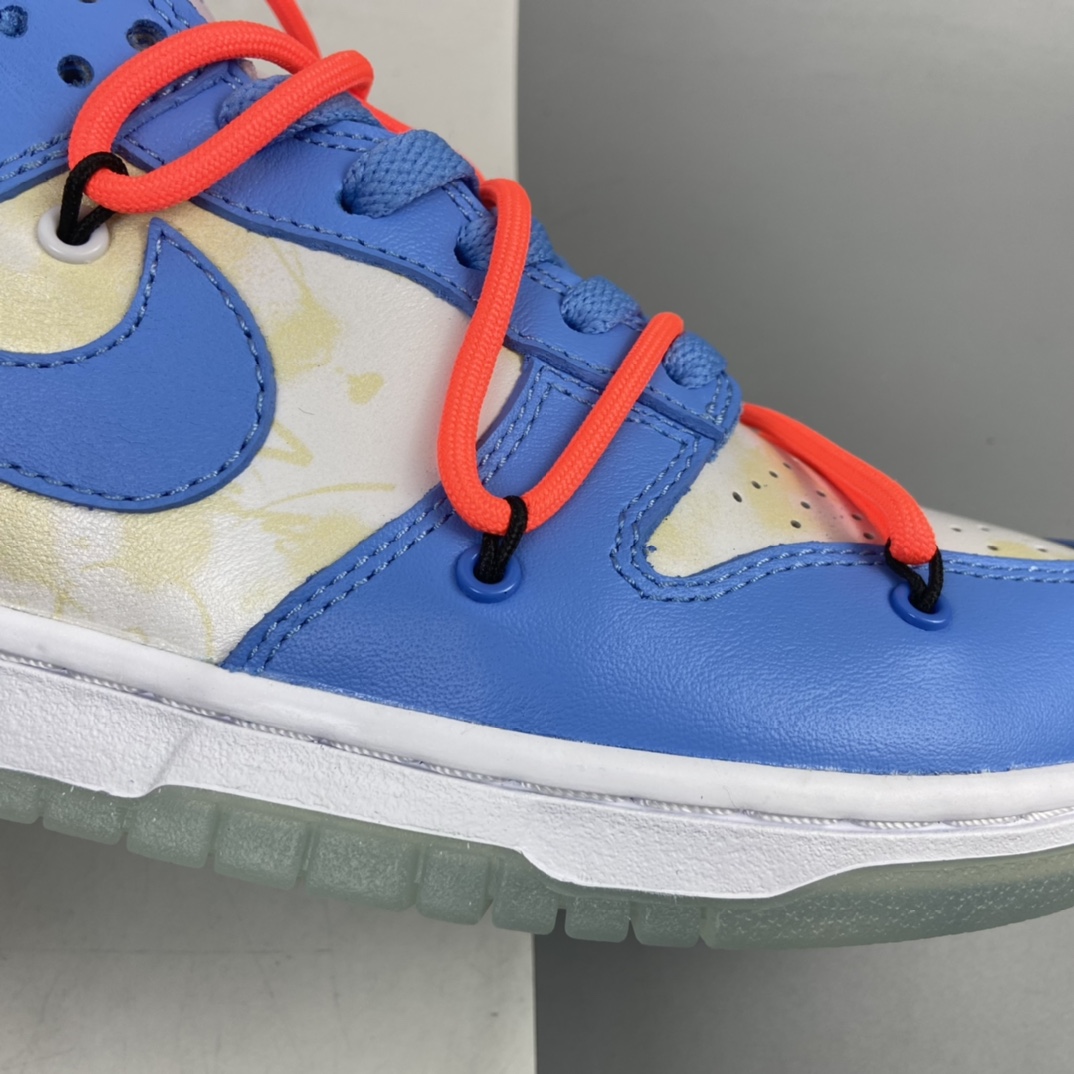P360 Off-White x Futura x Dunk OW ”Coast” 联名款北卡蓝配色复古滑板鞋 DD0856-403