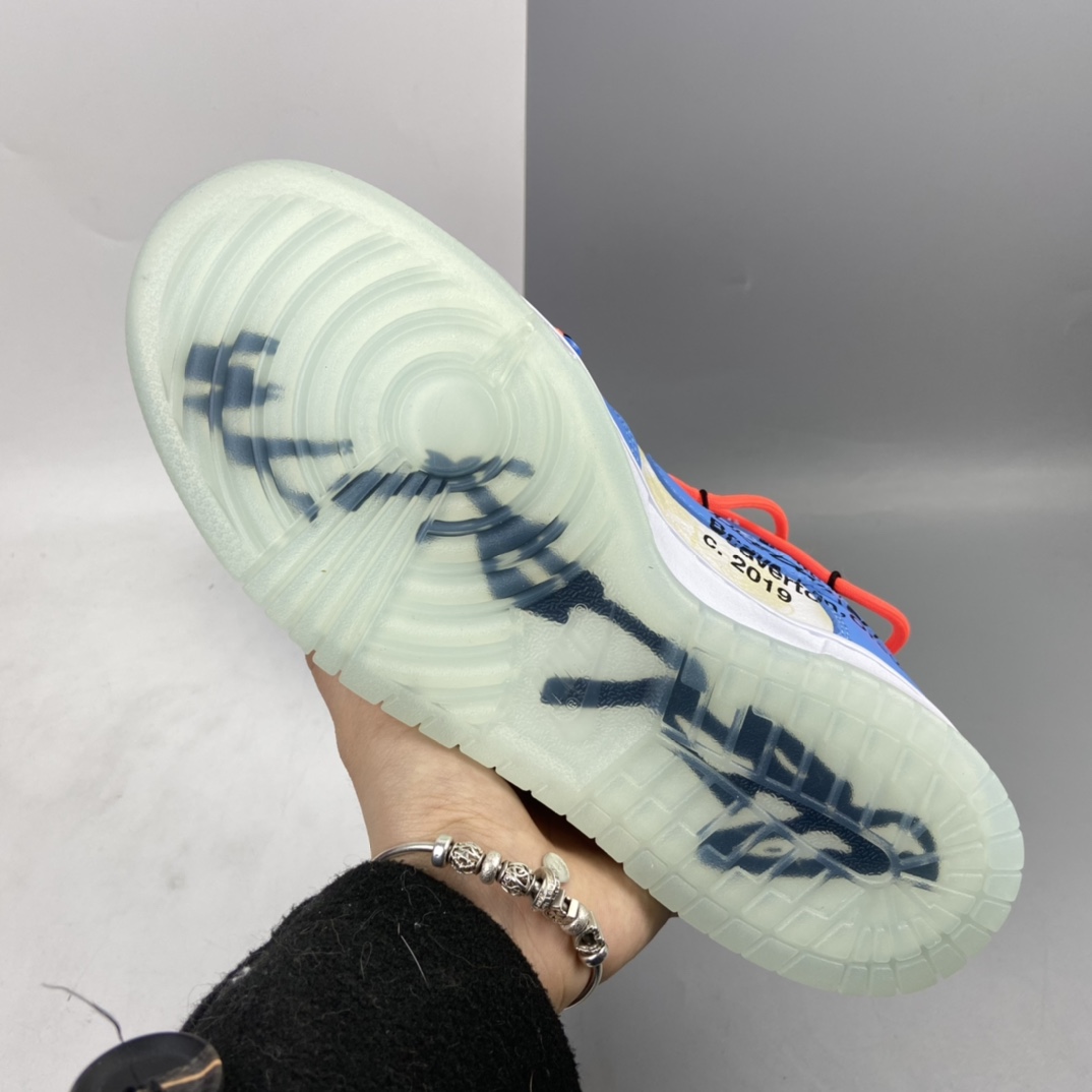 P360 Off-White x Futura x Dunk OW ”Coast” 联名款北卡蓝配色复古滑板鞋 DD0856-403