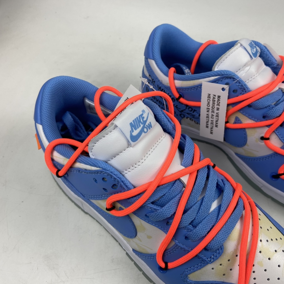 P360 Off-White x Futura x Dunk OW ”Coast” 联名款北卡蓝配色复古滑板鞋 DD0856-403