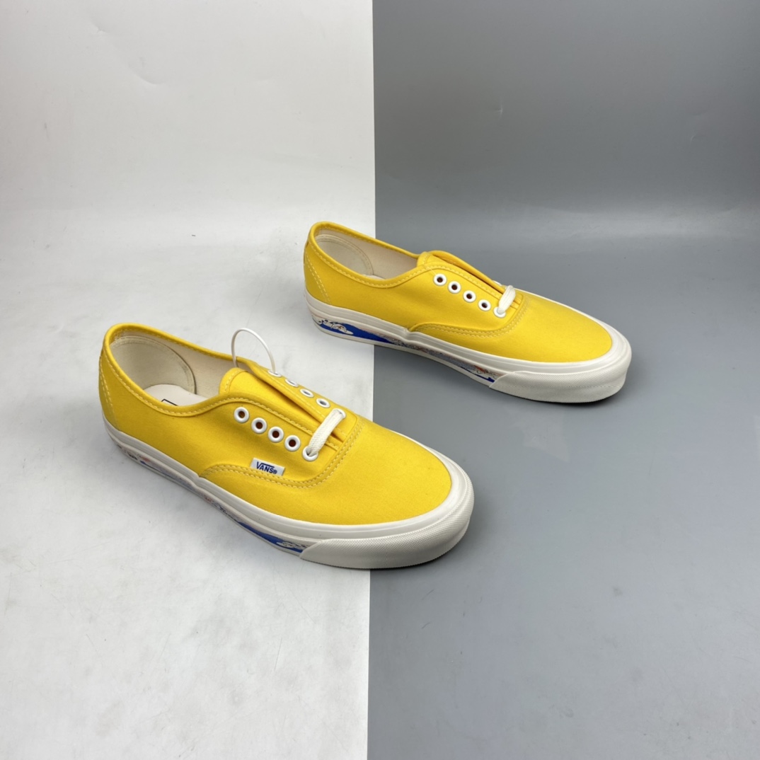 P150 Vans  Authentic 44 DX黄色帆布冲浪印花安纳海姆复古板鞋款 VN0A54F241Q