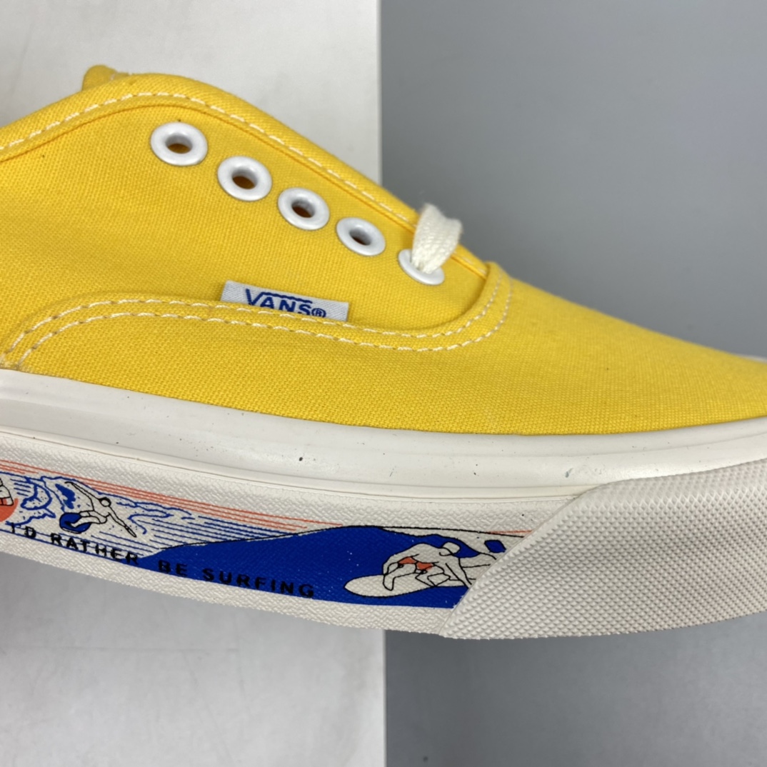 P150 Vans  Authentic 44 DX黄色帆布冲浪印花安纳海姆复古板鞋款 VN0A54F241Q