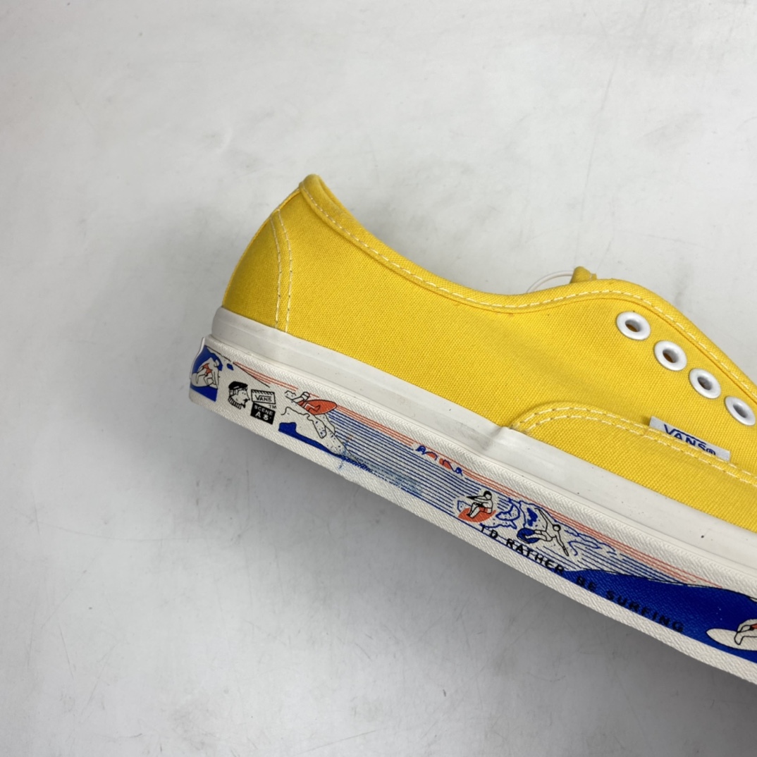 P150 Vans  Authentic 44 DX黄色帆布冲浪印花安纳海姆复古板鞋款 VN0A54F241Q