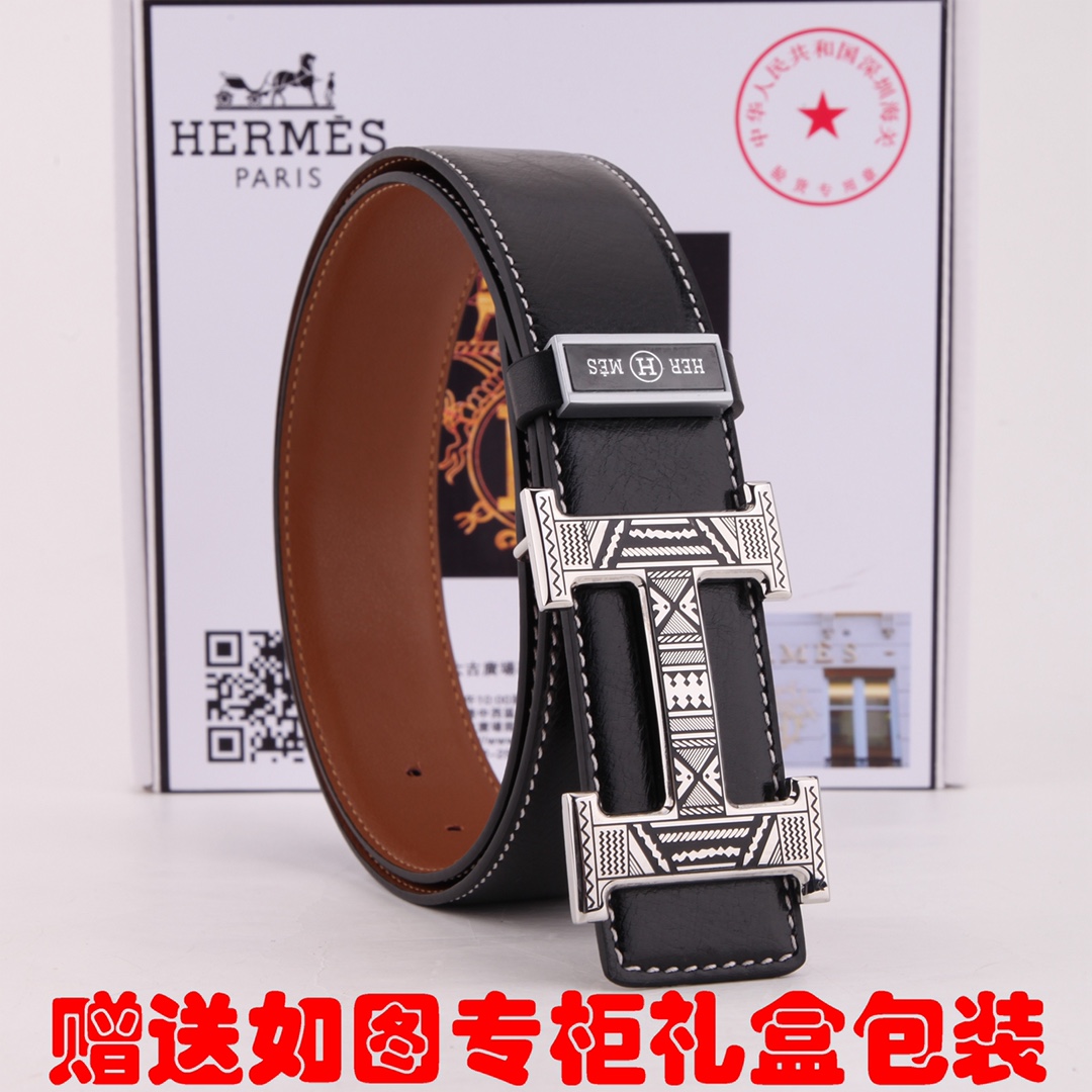 Hermes Belts Steel Buckle Cowhide Genuine Leather