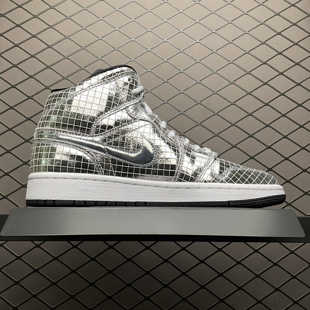 260  Air Jordan 1 Mid ” Disco Ball” AJ1乔1中帮文化篮球鞋 CU9304-001