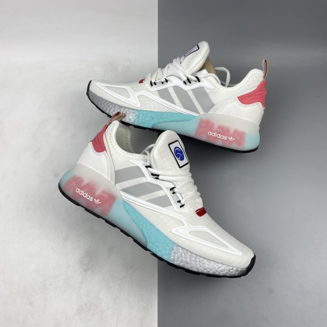 220 Nasa x Ad ZX 2K Boost 三叶草联名款爆米花复古跑鞋 FX7054