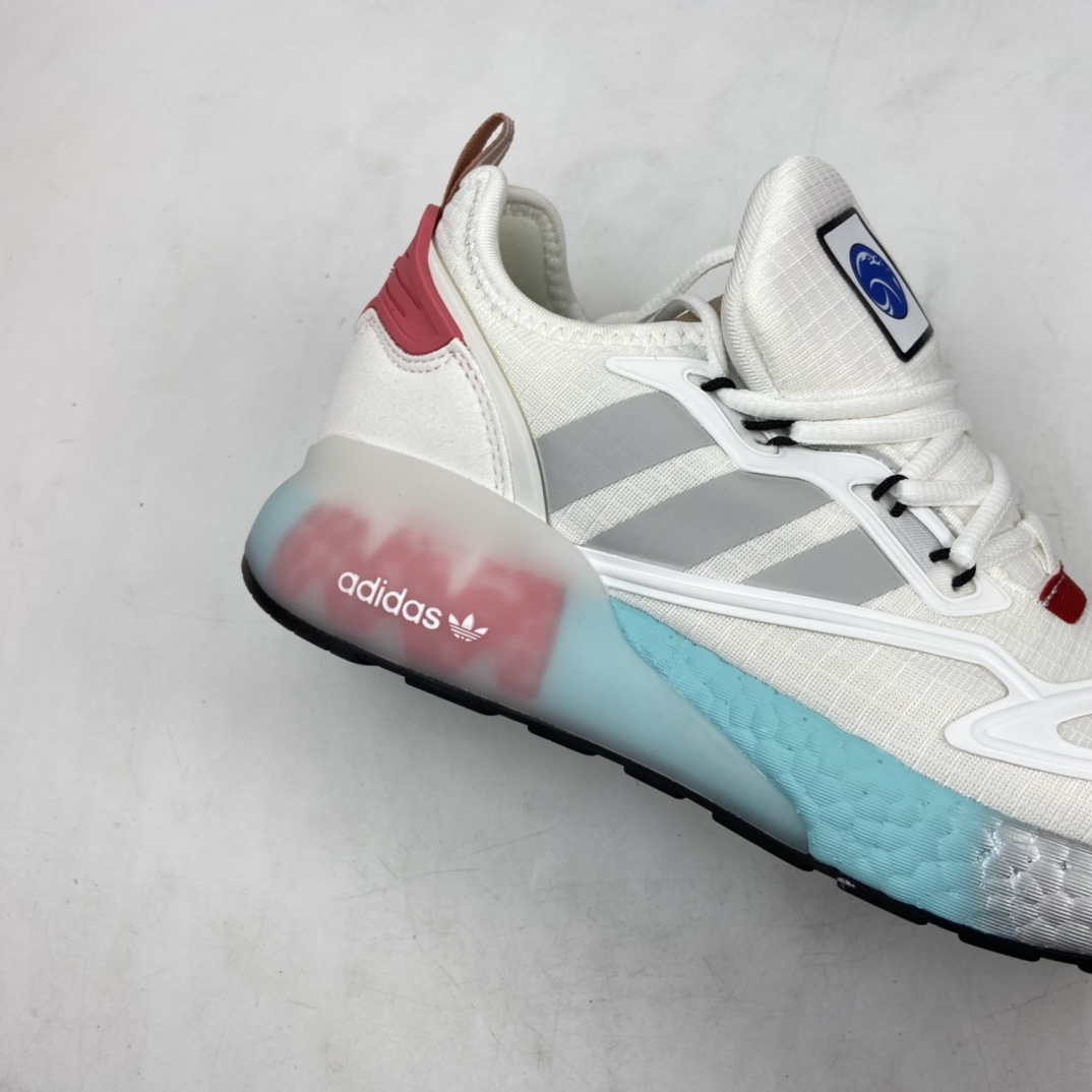 220 Nasa x Ad ZX 2K Boost 三叶草联名款爆米花复古跑鞋 FX7054