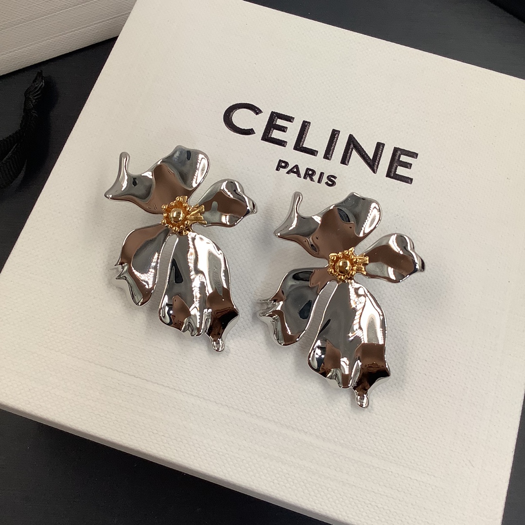 Celine Jewelry Earring Gold Platinum White
