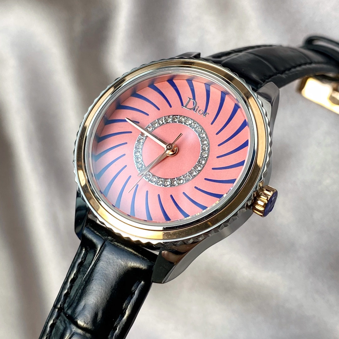 Dior Diau Fashion Watch: Swiss Quartz, 33mm Sapphire Mirrors, Customized Design. - 图片 5