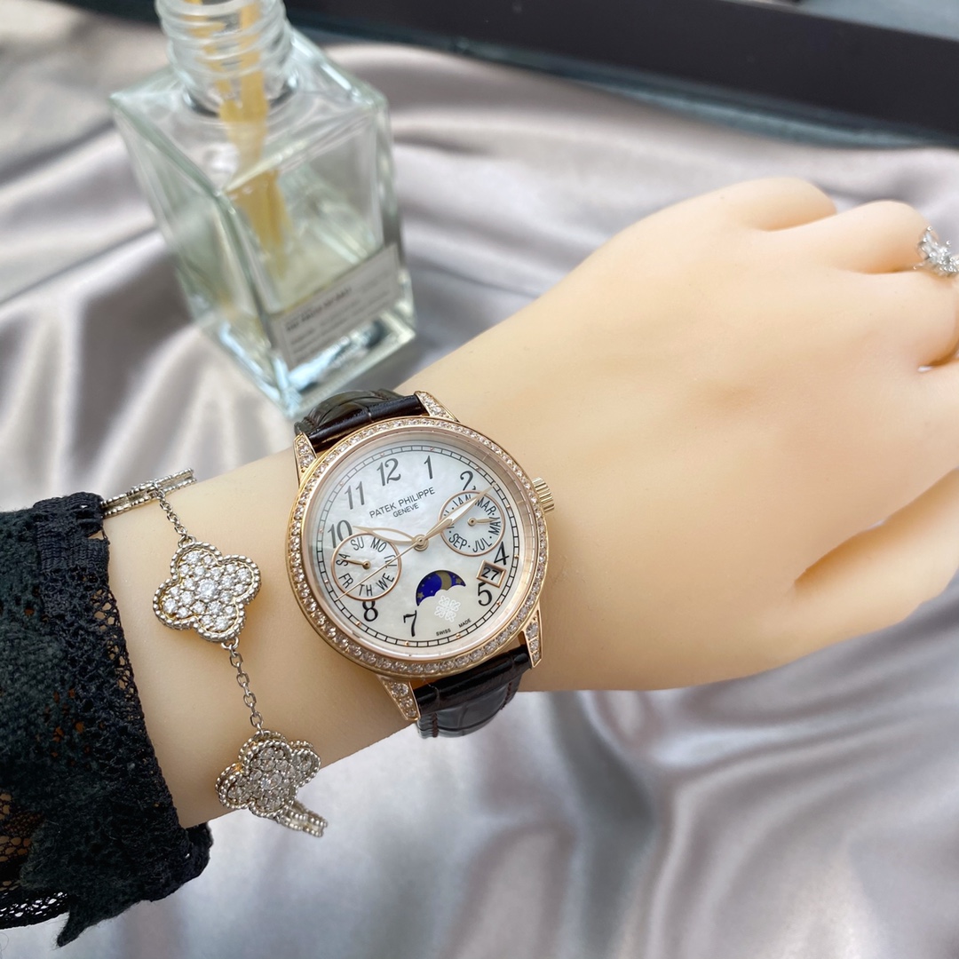 Patek Philippe 百达翡丽4947万年历女表 小红书 PP多功能腕表 搭载原装进口9100月相功能机芯机械表 走时精准零返修