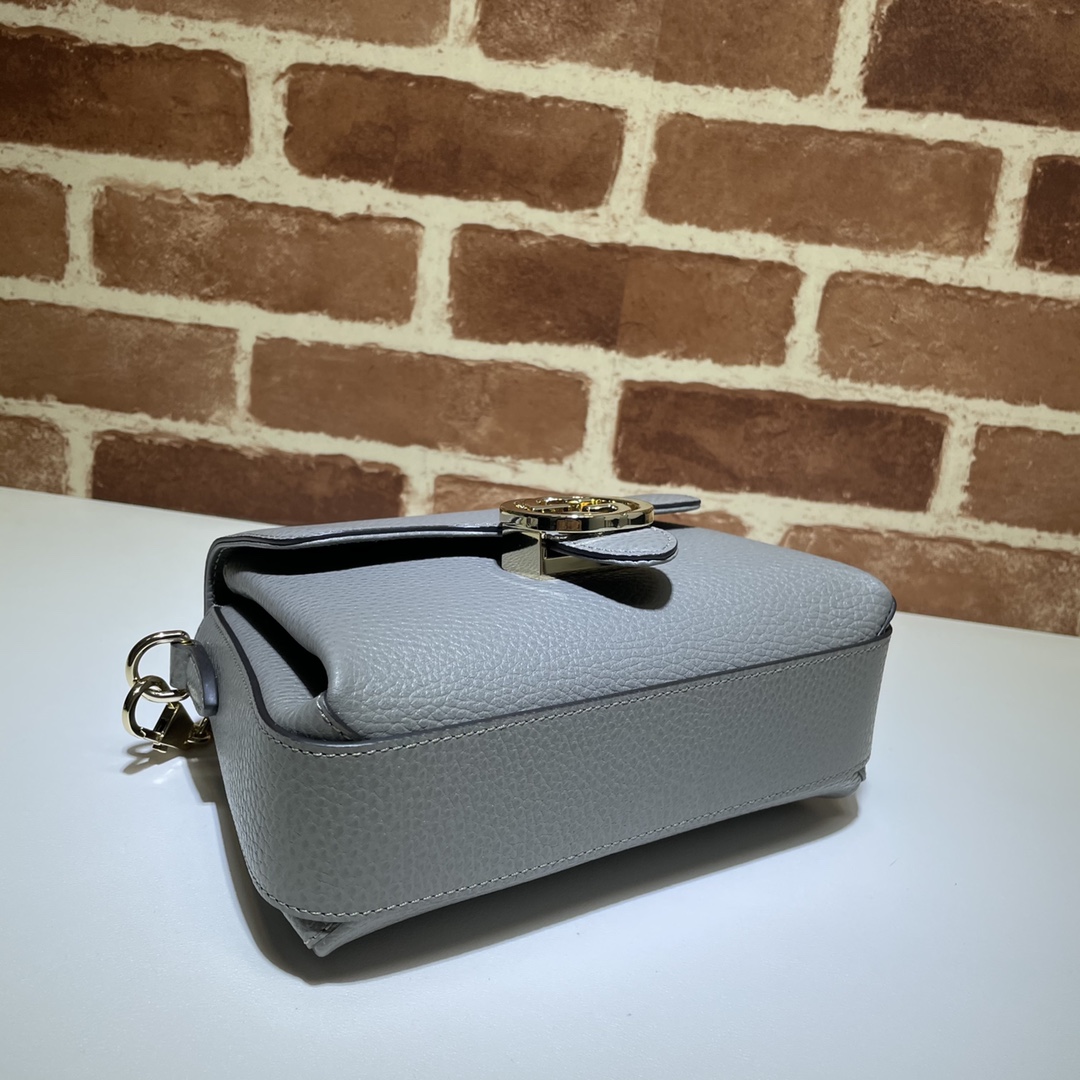 GUCCI古驰金属双G压扣小牛皮单肩斜跨包607720