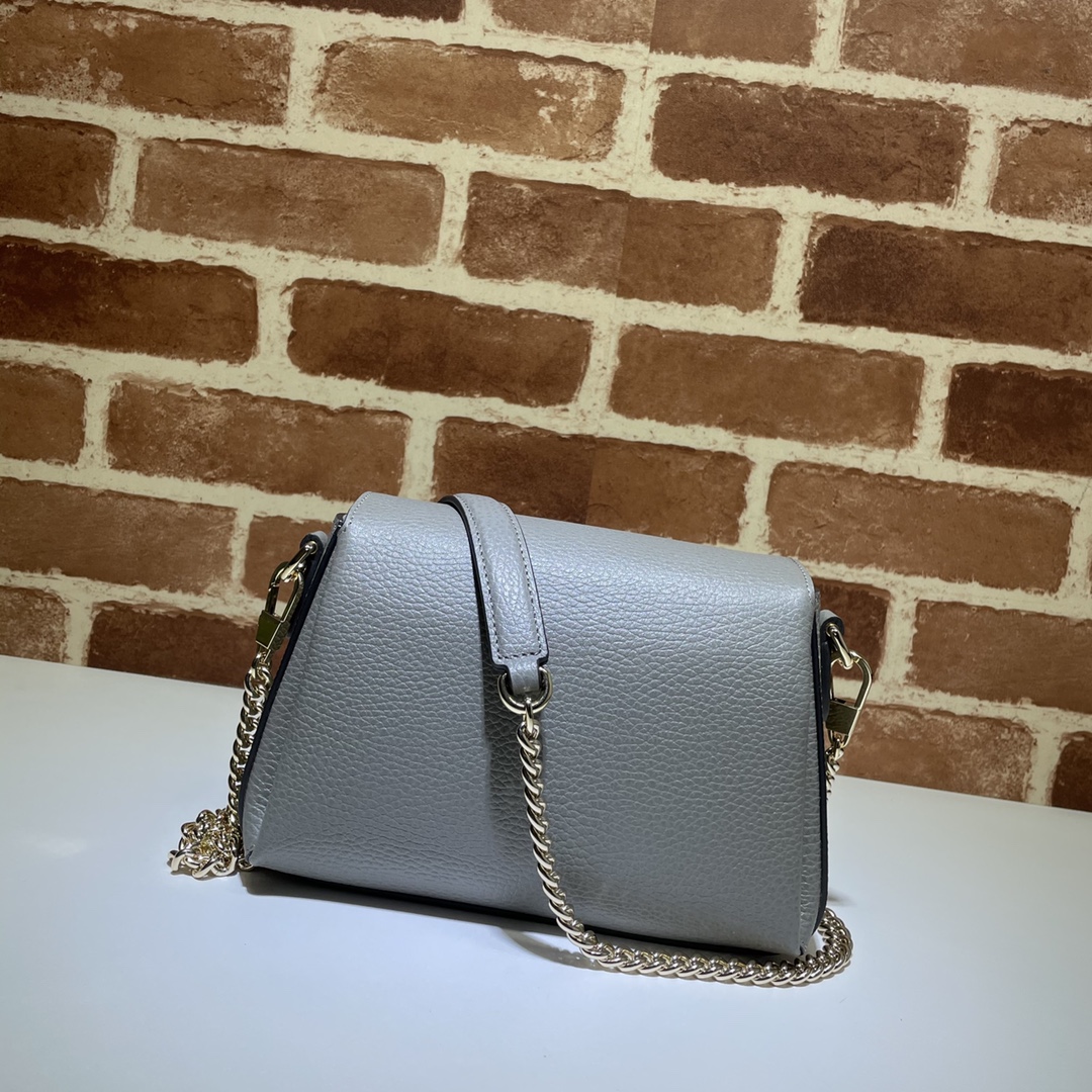 GUCCI古驰金属双G压扣小牛皮单肩斜跨包607720