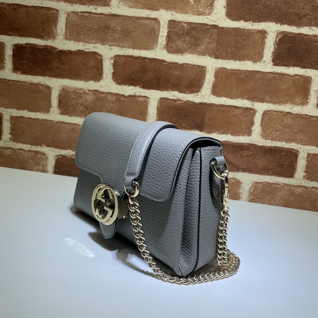 GUCCI古驰金属双G压扣小牛皮单肩斜跨包607720