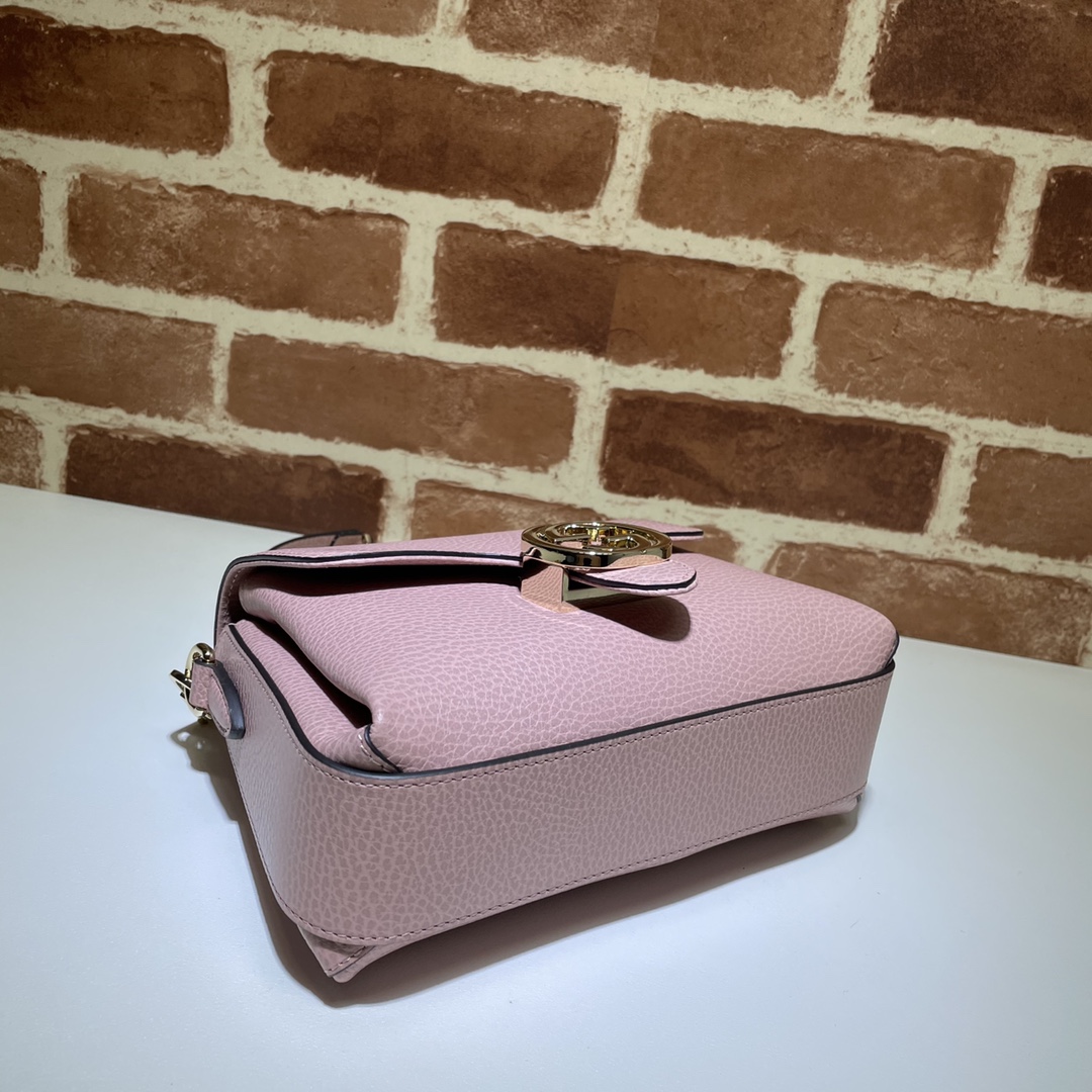 GUCCI古驰金属双G压扣小牛皮单肩斜跨包607720