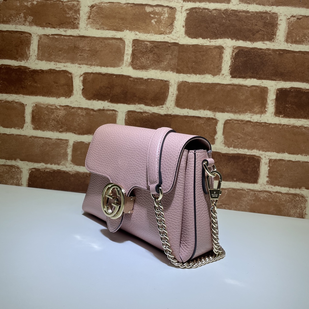 GUCCI古驰金属双G压扣小牛皮单肩斜跨包607720